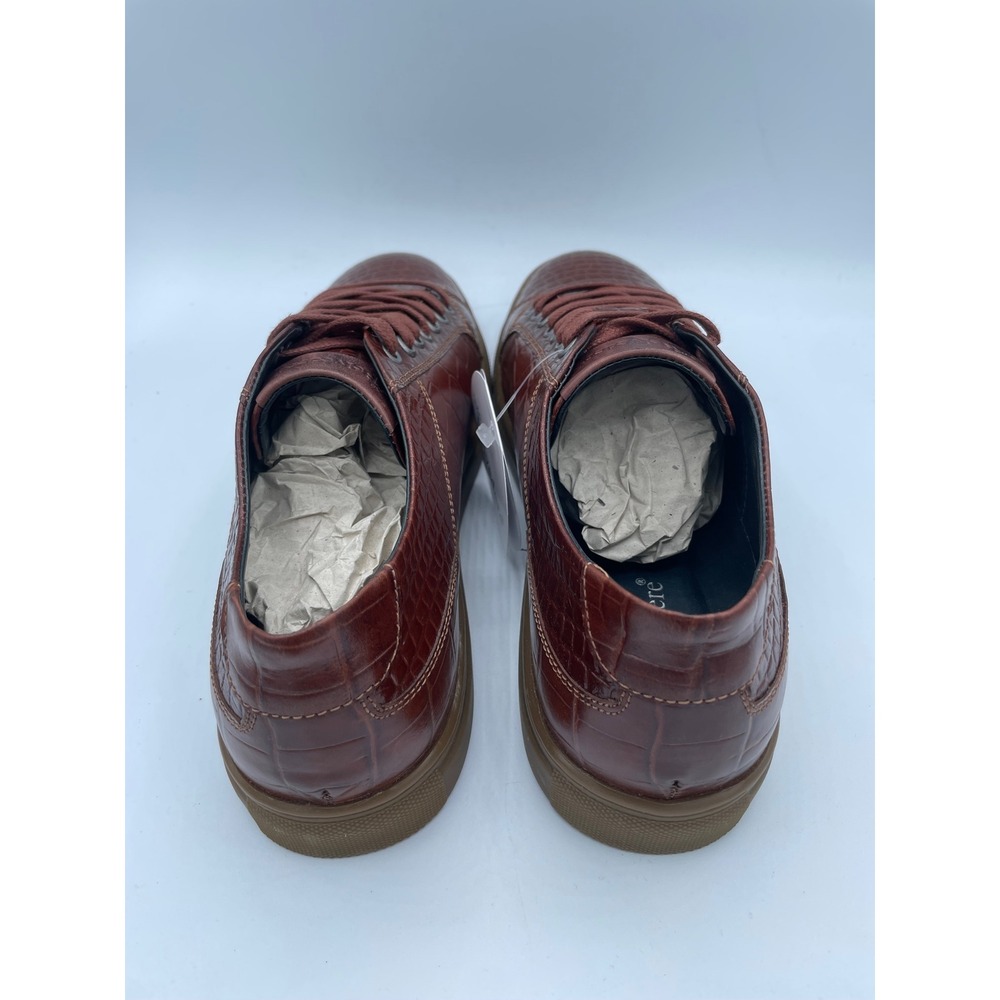 Belvedere Bernardo II Mens Cognac Alligator Embossed Leather Sneakers 8.5 D - Picture 4 of 7